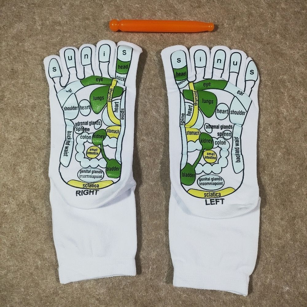 Acupressure Reflexology Foot Massage Toe Socks -B
